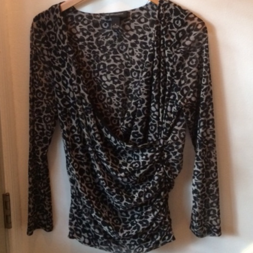 Inc ladies animal print wrap top